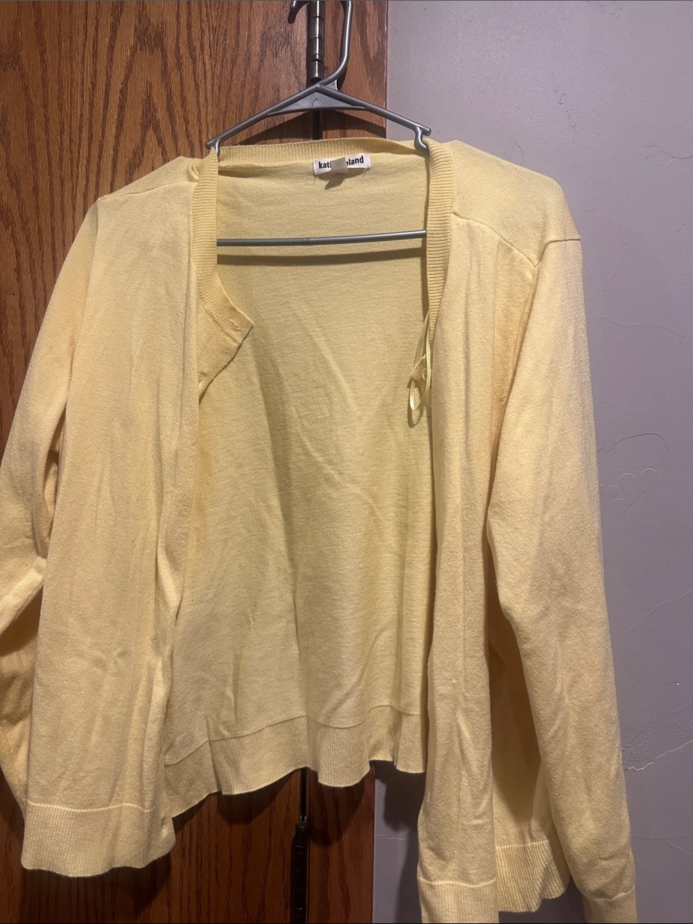 kathy ireland Yellow Open-Front Women's Cardigan Sweater